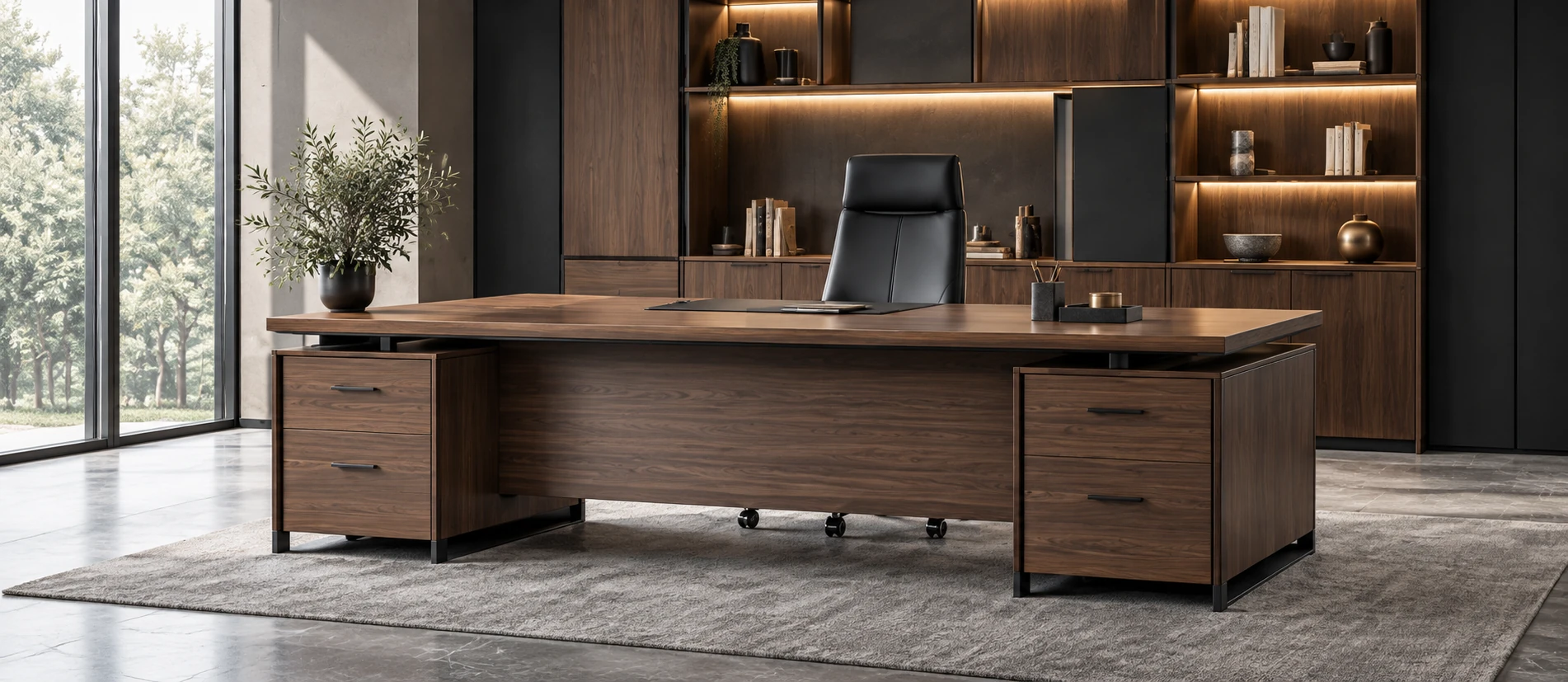 Walnut executive office furniture